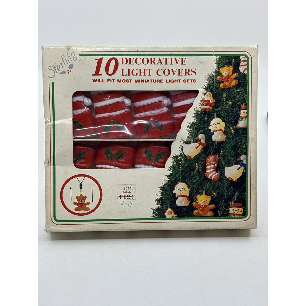 Vintage sterling Santa Boot Light Covers New Vintage Christmas